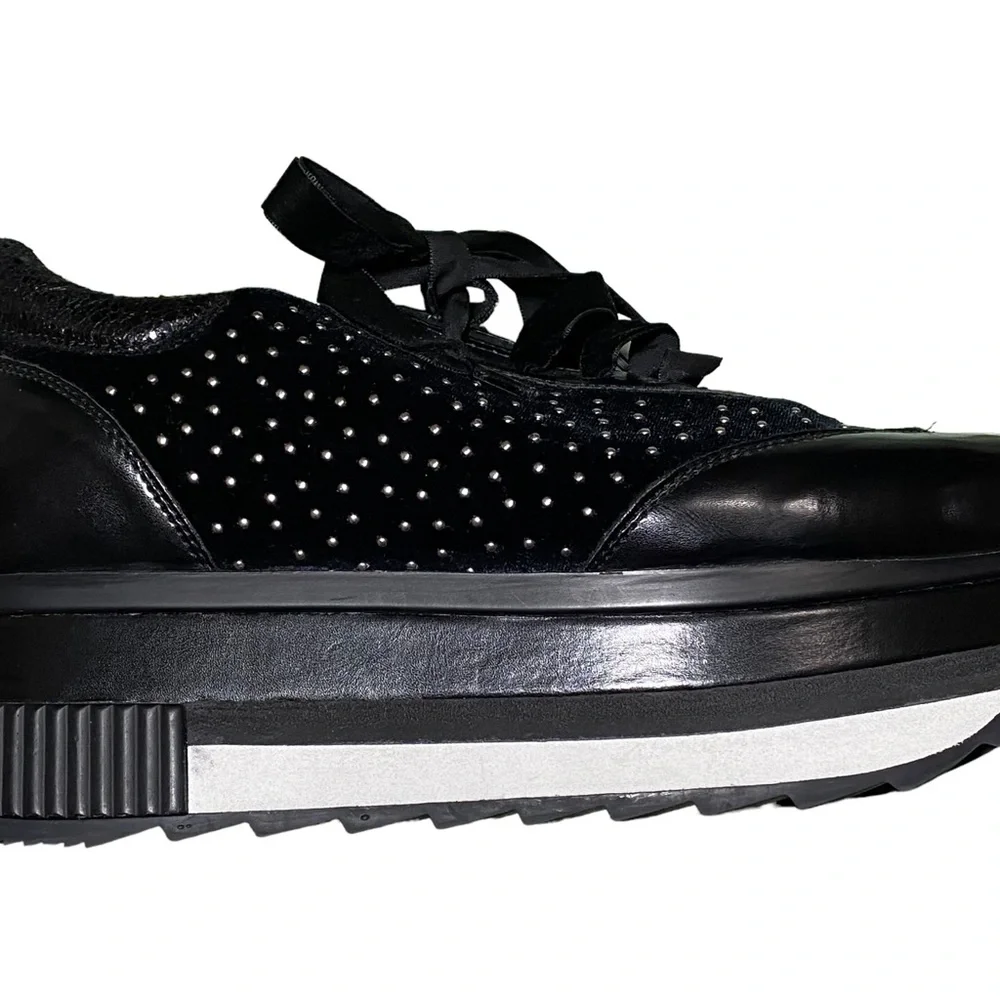 Roberto Durville Paris Chunky Platform Silver Studded Sneakers Sz‎ 42